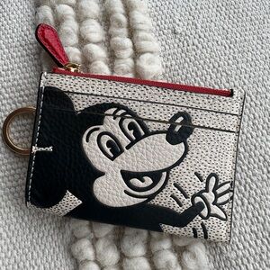 Coach Mickey Mouse x Keith Haring Mini Skinny Card Holder ID Case Keychain